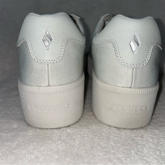 Skechers Plateau Vegan Chambray Lace Up Platform White Size 11 - Picture 6 of 14